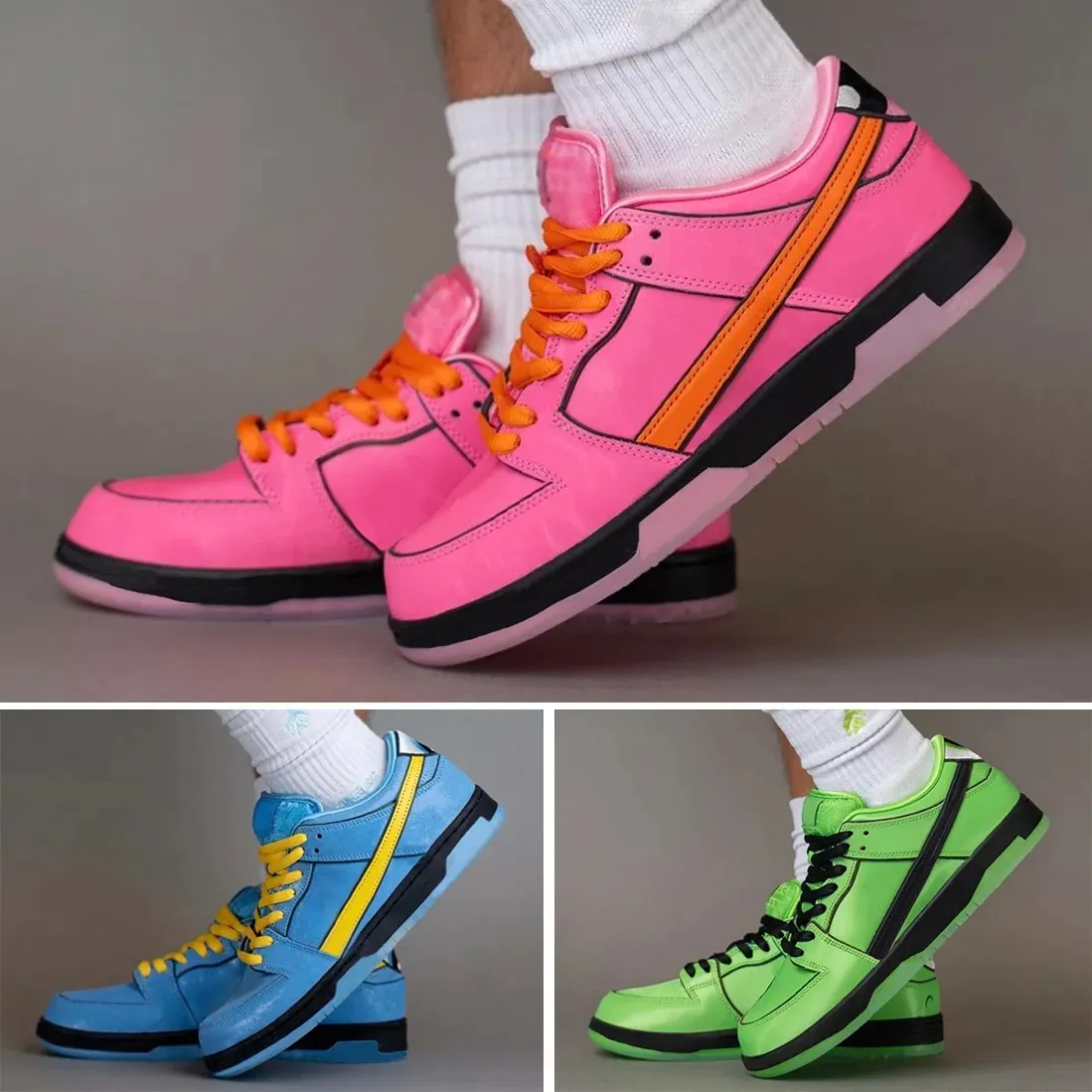 Powerpuff Girls Low Cut Pink Casual Shoes For Men And Women Bubbles, Buttercup, Blossom, Deep