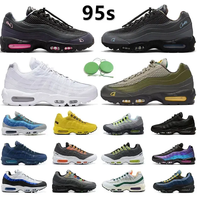 NUEVO 95 95s Hombres Mujeres Zapatillas de deporte Zapatilla de deporte Aegean Storm Sequoia Pink Beam Triple Blanco Negro Michigan Midnight Navy Cool Grey Obsidian