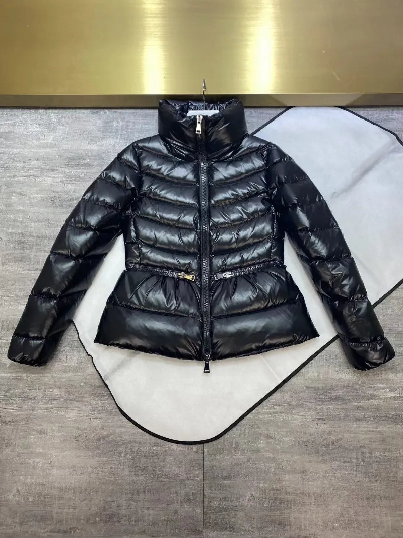 Vintermode Ultra Light Puffer Coat Women Lace Up Warm Casual 90% White Duck Down Fillers Croped Jackets
