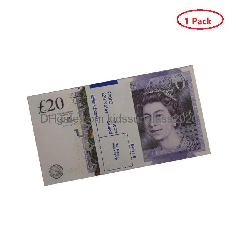 Novelty Games Prop Game Money Copy Uk Pounds Gbp 100 50 Notes Extra Bank Strap Movies Play Fake Casino Po Booth For Tv Music Video25 Dhsvg139V