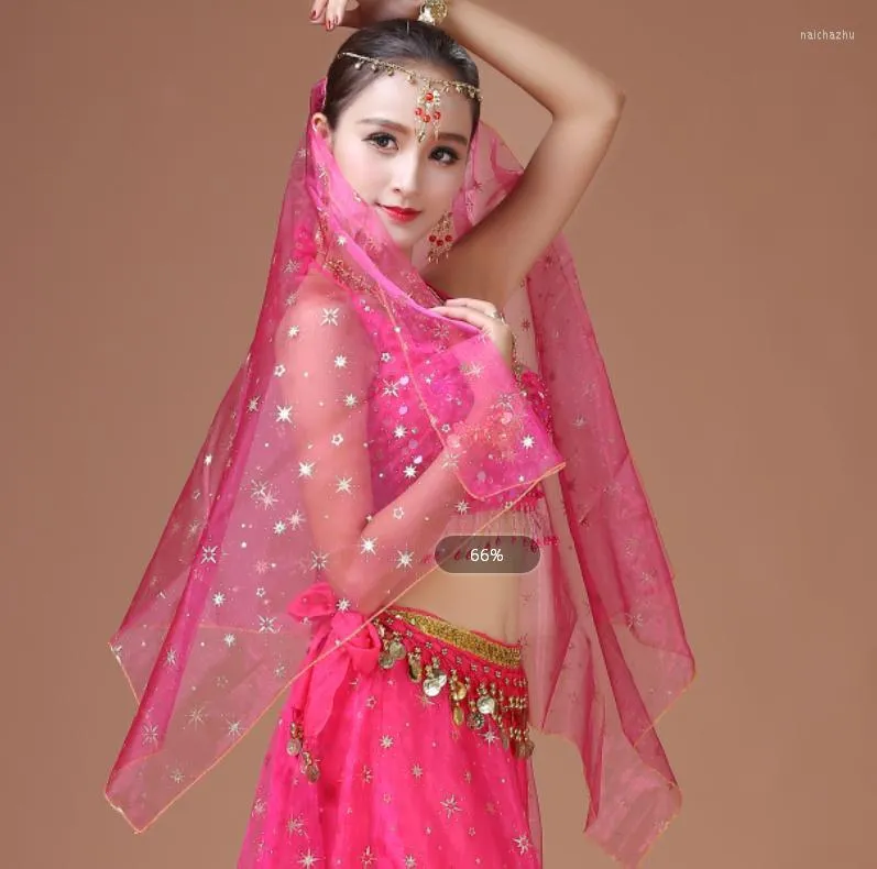 Scene Wear Belly Dance Head Garn Snow Flower Golden Pink Female Adult Performances #PS0109