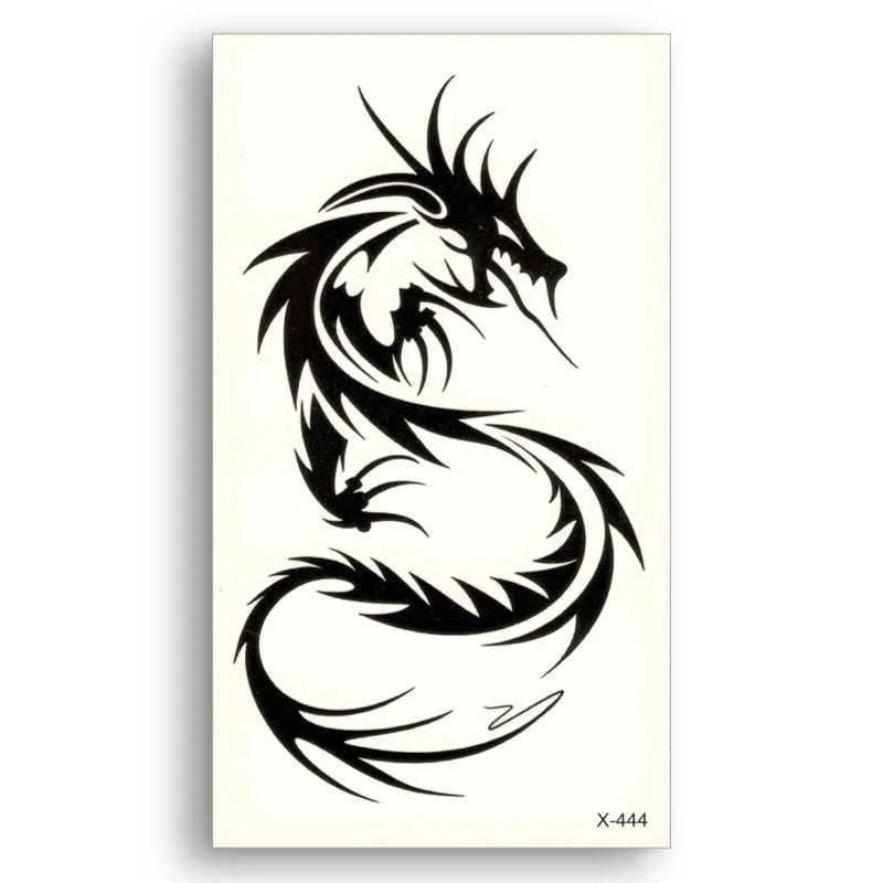 5 STÜCK Temporäre Tattoos Wassertransfer Gefälschte Tattoos Einweg Wasserdicht Temporäre Black Dragon Totem Schmetterling Aufkleber für Frauen Männer Sexy Body Art Z0403