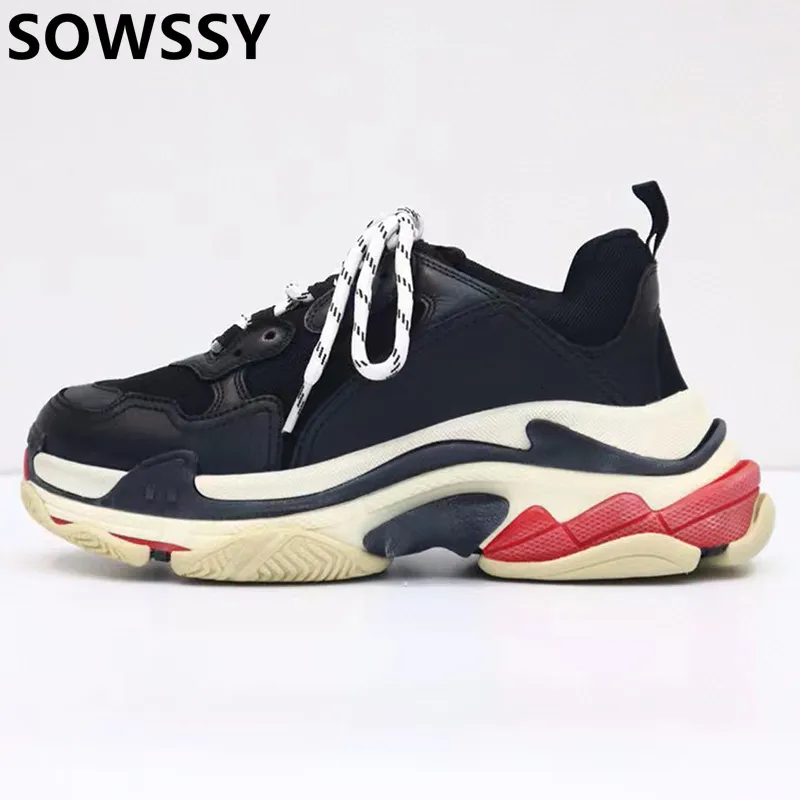 Dress Shoes Classic Flat Platform Daddy Mixed Color Patchwork Lace Up Breathable Sneakers Spring All Match Waiking Unisex 3546 230404