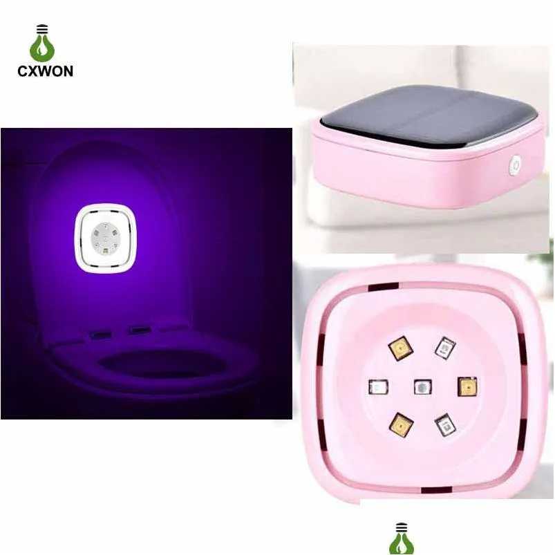 Lampe de désinfection ultraviolette Sièges de toilette Lumière de stérilisation USB Rechargeable Germicide Traviolet Stérilisation 270Nm Capteur Uvc Dr Dhbmf
