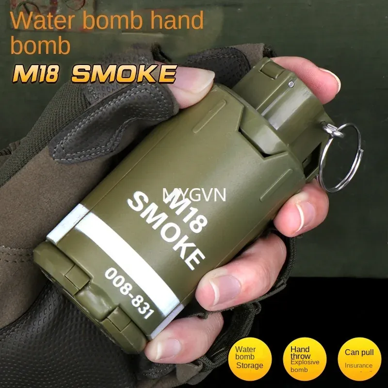 M18 Smoke Explosive Water Gel Granate Modell Militärspielzeug für Erwachsene Jungen Kinder CS Prop Look Real Movie Prop Lustiges Geburtstagsgeschenk