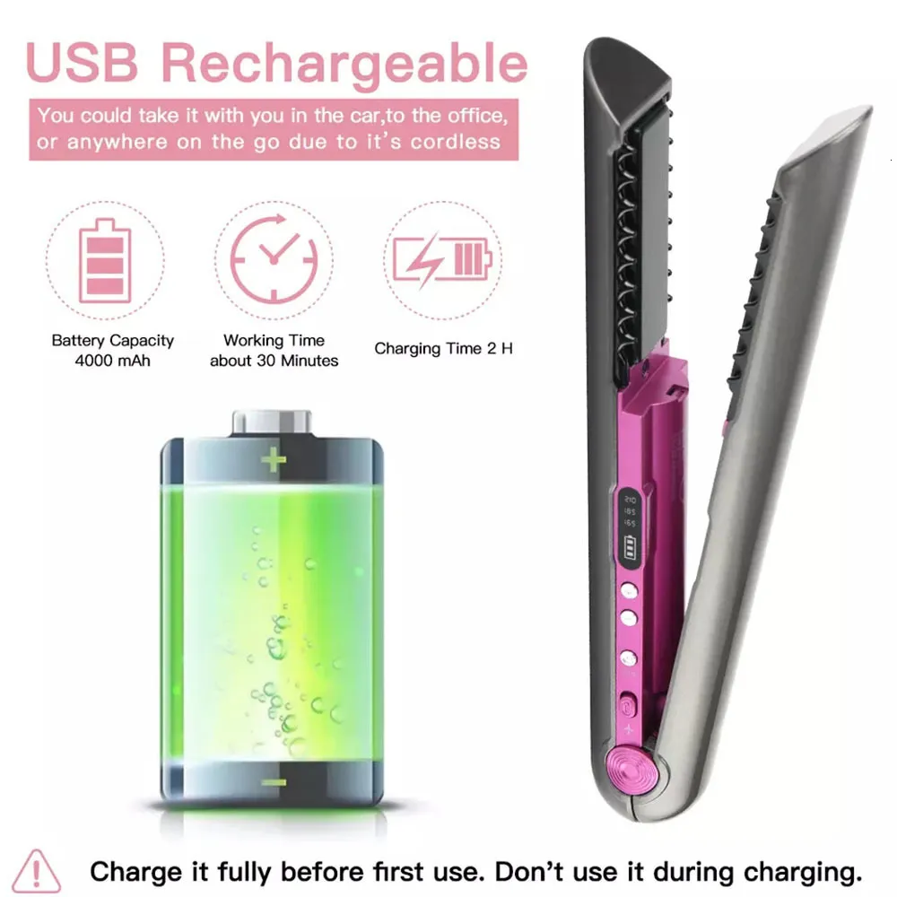 صداها مصدحيات الشعر اللاسلكي مع قاعدة شحن قاعدة مسطحة الحديد mini 2 في 1 الأسطوانة USB 4800MAH CORKLER CORKLER الجاف والرطب يستخدم 230403