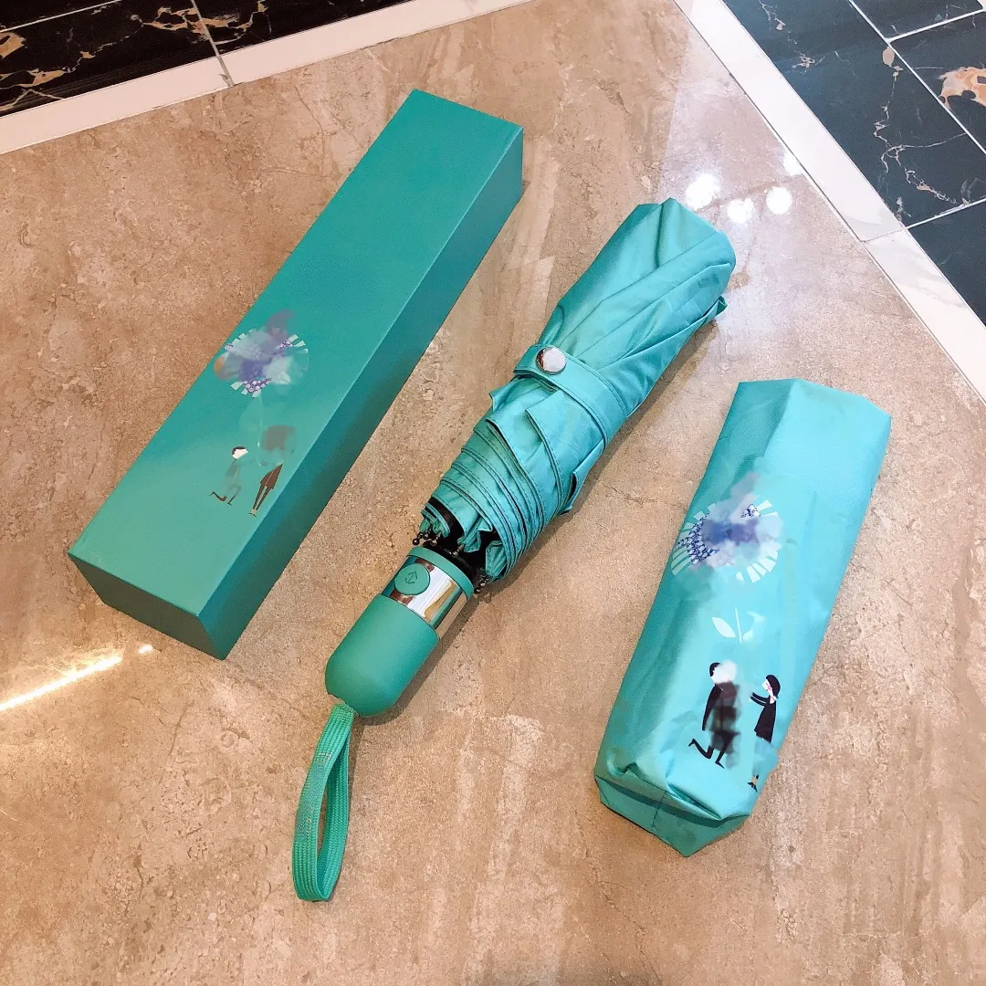 유니esx 디자이너 우산 하트 다이아몬드 반지 및 만화 인물 인쇄 자동 여성 우산 Y060m1016