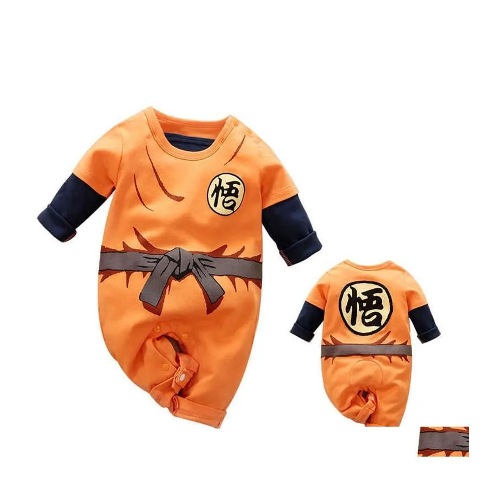 Cosplay Born Baby Boy Ubrania Romper 100% bawełniany smok dbz piłka z kombinezon halloween kostium niemowlęcy kombinezon z długim rękawem odzież DH3FR