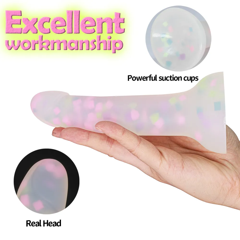 Dildos/Dongs Cute Jelly Soft Dildo Female G-spot Masturbator Anal Butt Plug Adult Sex Toys Suction Cup for Wom_voghion.com