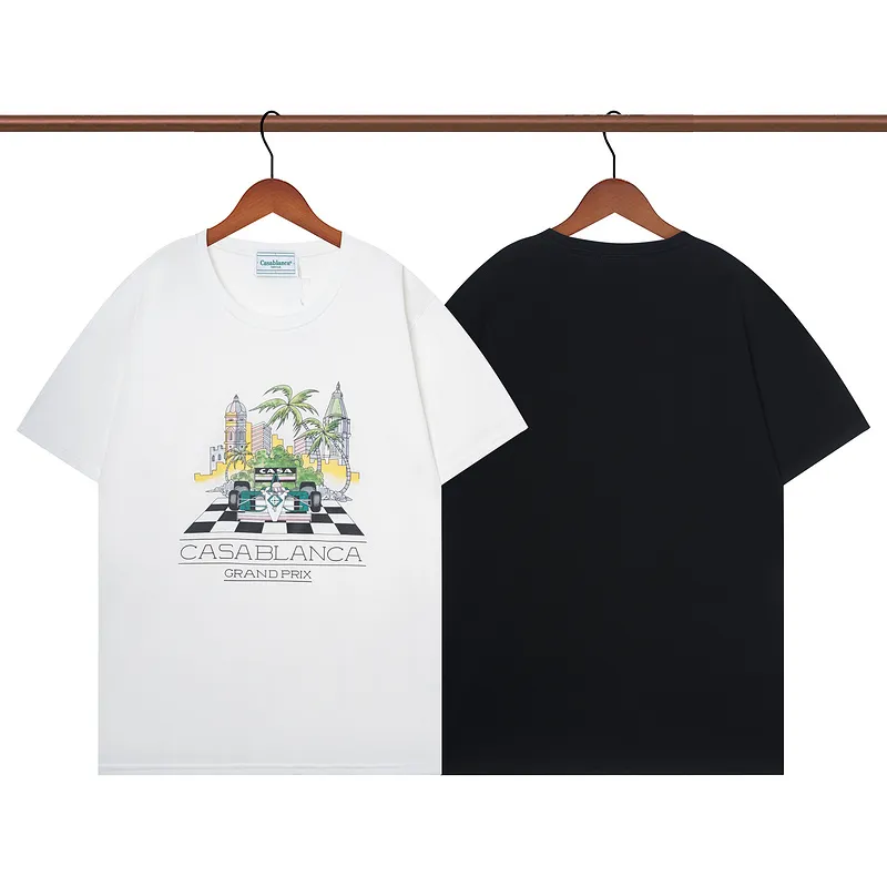 高品質のメンズTシャツデザイナーフォグショートスリーブTシャツファッションピクチャーミスティフォレストピュアコットンルーズティー＃3213