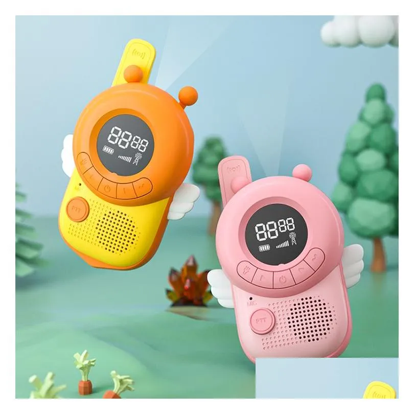 Toy Walkie Talkies Mini style mignon enfant talkie-walkie portable radio bidirectionnelle 3 km ensemble pour enfants jouet livraison directe jouets cadeaux électronique Dhy3M