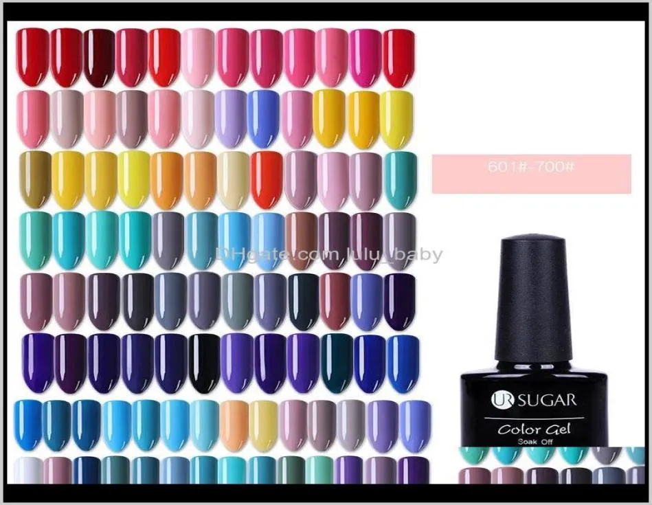 7Dot5Ml Ur Sugar Solid Color Gel Polish Uv Gel Black White Nail Art Gel Lacquer Soak Off Varnish Base Coat No Wipe Top Coat 100 Co2604326