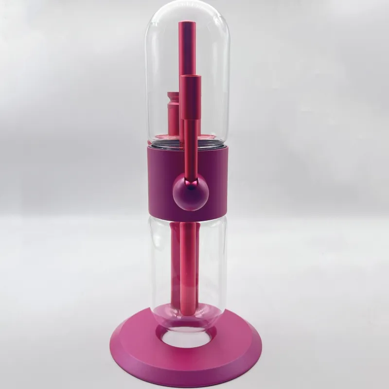 NEW Pink Hookahs Custom 360 Rotating Aluminum Alloy Glass Gravity Bong