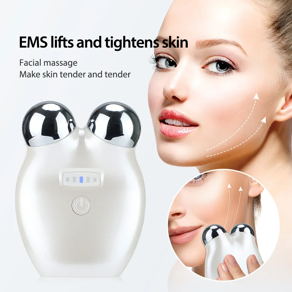 Gesichtsmassagegerät EMS Electric Micro-Current Face Massager 3D Firming Micro Current Deedema Decree Wrinkle Skin Rejuvenation Beauty Instrument 230403