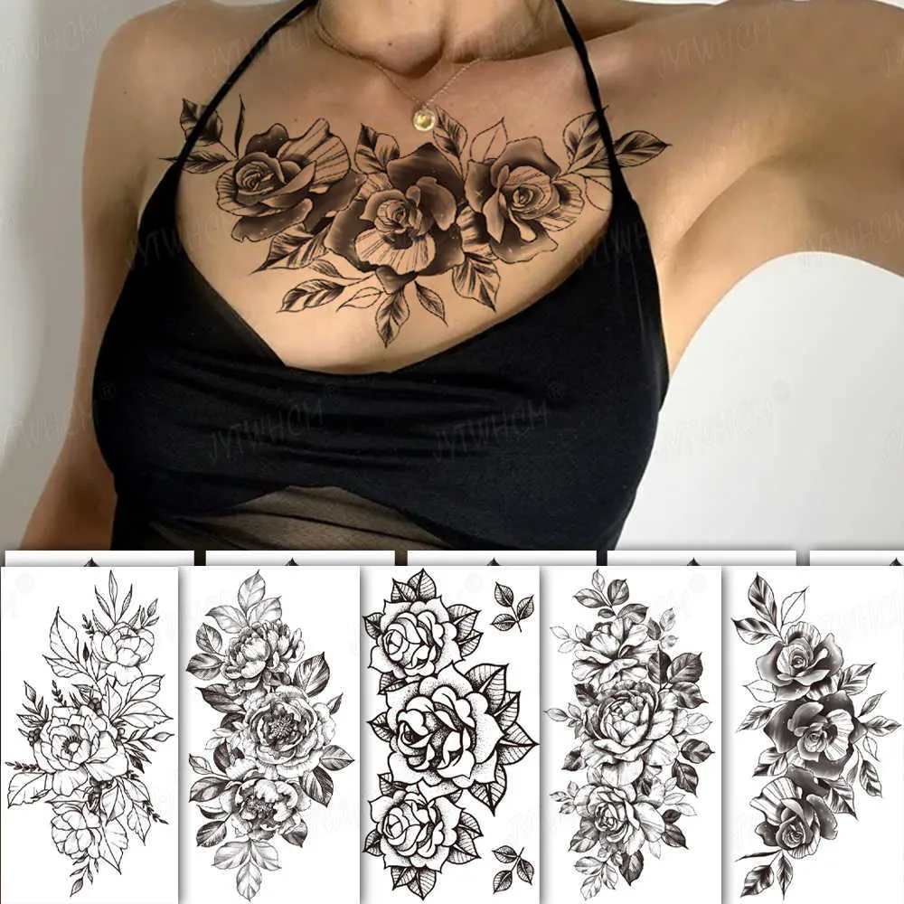 Waterproof Vintage Temporary Tattoos Set For Women 5 Sexy Art