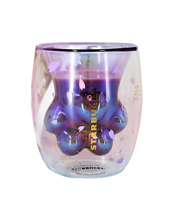 2020 New Purple Sakura Cat Paw Mug Cat claw Coffee Mug s Limited Eeition Creative Coffee Cup Sakura 6oz4575883