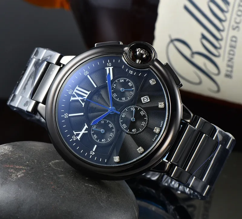 카티 손목 시계를위한 카티 손목 시계 2023 남성 시계 6 개의 바늘 모든 다이얼 작업 쿼츠 시계 고품질 고품질 브랜드 크로노 그래프 시계 패션 스틸 스트랩 유형