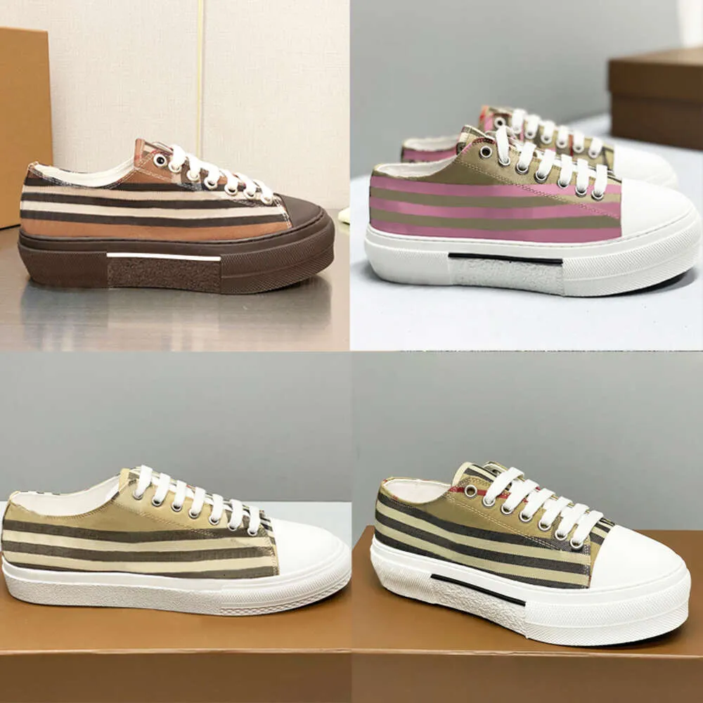 Men s Women s Sneakers Trendy Check Print Trainers Casual Platform Shoes Vintage Plaid Striped Lettering Sneakers Non Slip Sole