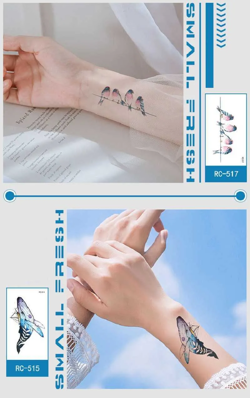 刺青柄の通販 | 美容・コスメの価格比較ならビカム 小さなかわいい一時的なタトゥーステッカー2枚セット - 手首、顔、手首用の黒いドラゴンのトーテムデザイン、防水フェイクボディアート、