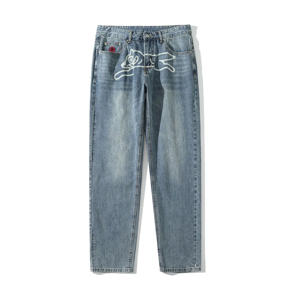Hommes Jeans Vintage Chien Y2K Baggy Hommes Broderie Droite Denim Cargo Pantalon Streetwear Neutre Harajuku Ropa Hombre Pantalon 230404