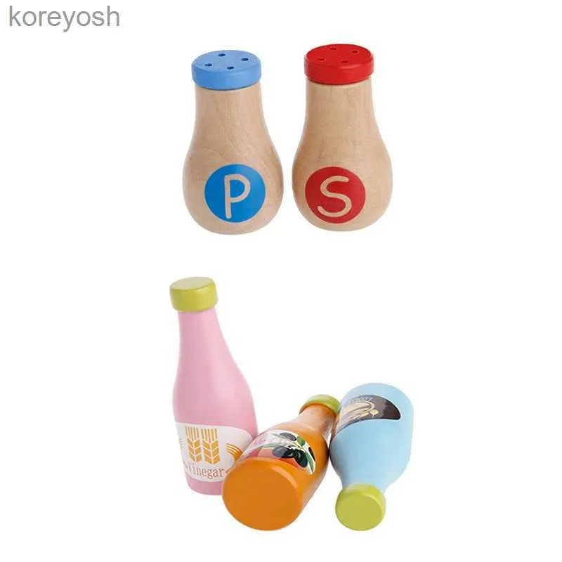 Kitchens Play Food Kids Pretend Role Play Kitchen Fruit Food Wooden Toy Cutting Set Child Gifts ToysL231104
