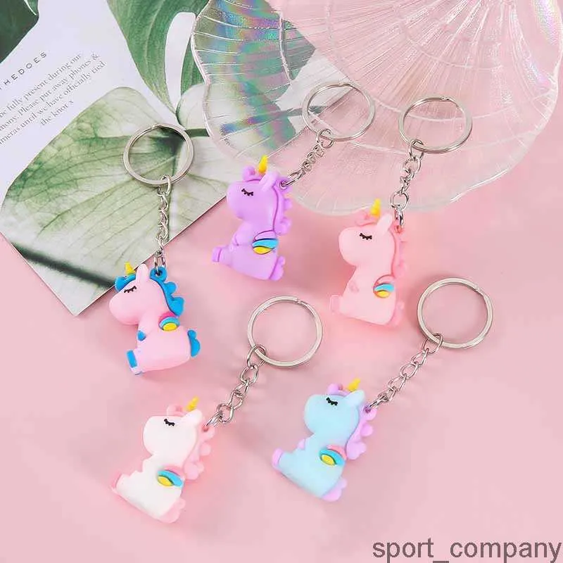 Cute Cartoon Unicorn Doll Car Key Chains Bag Pendant Phone Charm Couple Lover Girls Best Gift Kawaii Key Rings Accessories