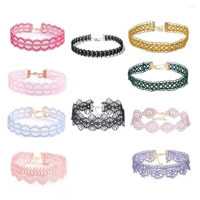 Chokers Choker Handgemachte Prinzessin Spitze Hals Halskette Kurz Für Frauen Lolita Nette Gothic Schmuck 10 Sets Drop Lieferung Schmuck Halsketten Dhtg5