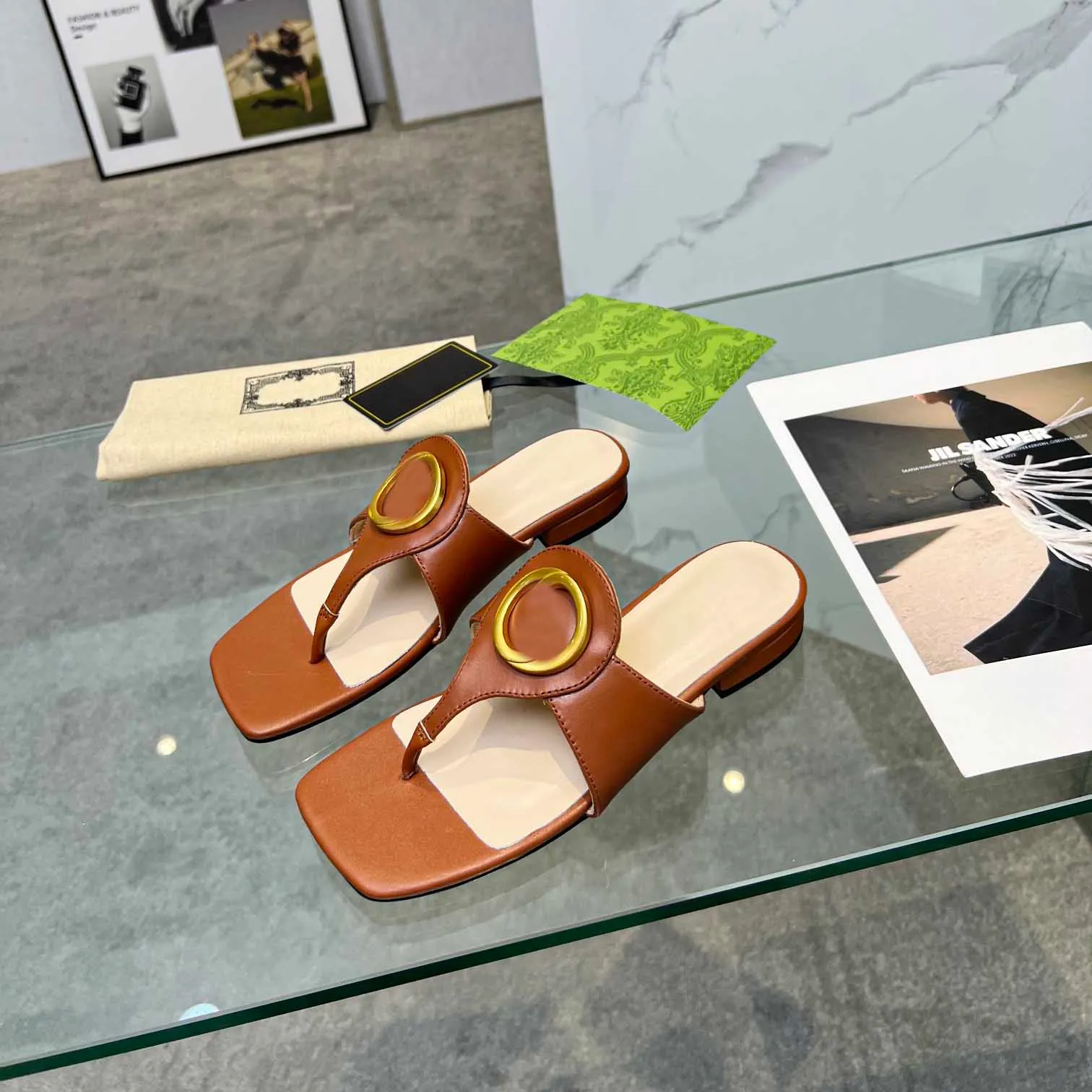 High Quality Genuine Leather Womens Designer Woodland Leather Slippers  Sandals Classic Style For Summer Beach And Casual Wear From  Fashionshoes991, $52.47 | DHgate.Com