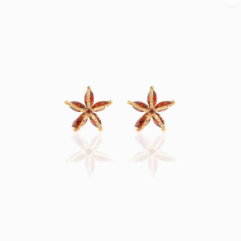 Stud Earrings 925 Sterling Silver Gold Color Cute Lovely Animal Design Under The Sea CZ Super Starfish Studs Small Tiny Earring For Girl