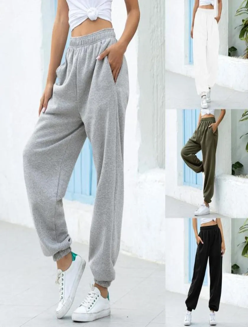 Gevşek joggers geniş bacak eşofmanları kadınlar pantolon ps boyutu yumuşak yüksek bel pantolon sokak kıyafetleri Kore gündelik yoga pantolon femme3756788