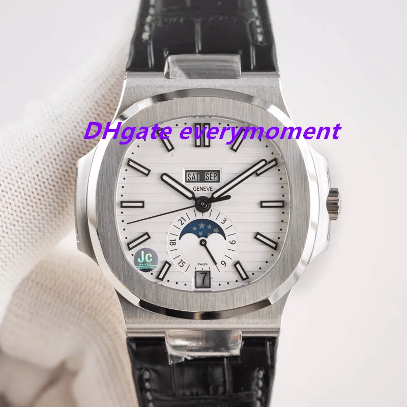 JC Factory Made Men's Watches 5726a 40.5mm自動機械式時計Cal.324 904L Precision Steel Sapphire Super Strong Glow Waterfroof Sun Moon Star Wristwatch-1