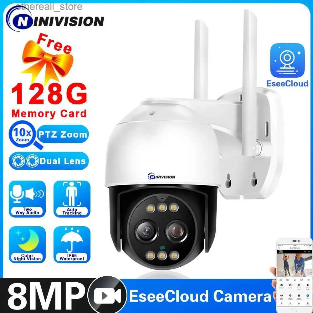 Baby Monitor Zoom 10X 4K 8MP PTZ Doppia lente Protezione di sicurezza Monitor IP Telecamera per monitoraggio automatico esterno Baby 360 Telecamere di sorveglianza Wifi Q231104