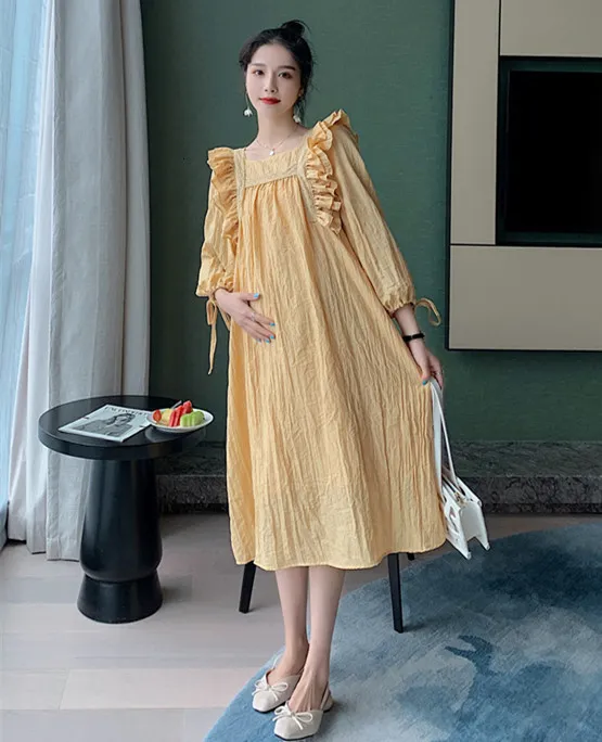 homecoming dresses with corset Maternity Nursing Women Cotton Casual Dress Khaki / S
