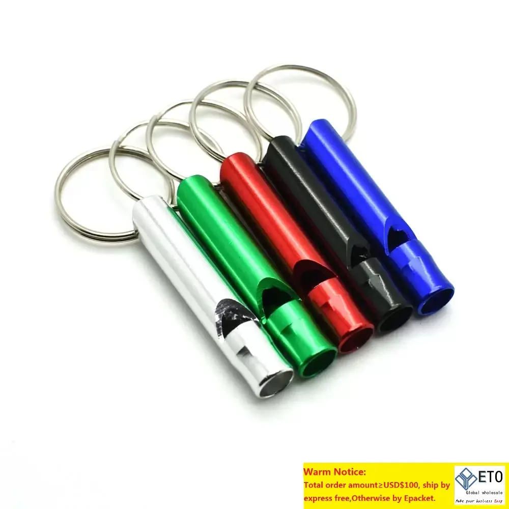 10st Lot Aluminium Camping Survival Whistle Key Pendant Stylish Keychain Keyring