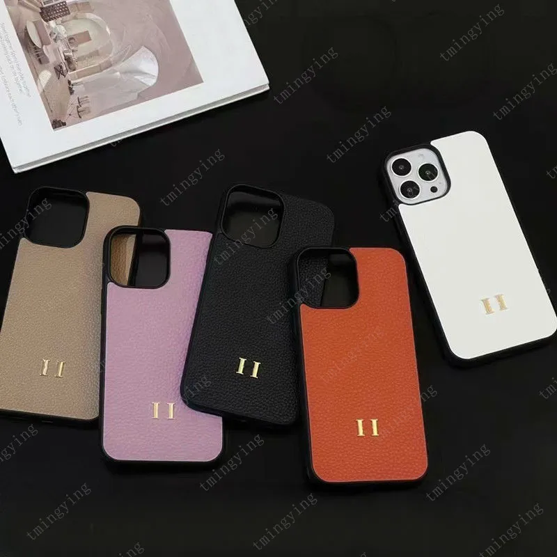 Capas de telefone de couro de designer para iPhone 15 Pro Max 14 13 mini 12 11 H Moda Capa traseira iPhone15 15Pro 15ProMax XS XR X 8 7 Plus Luxo Mobile Shell Protection Case