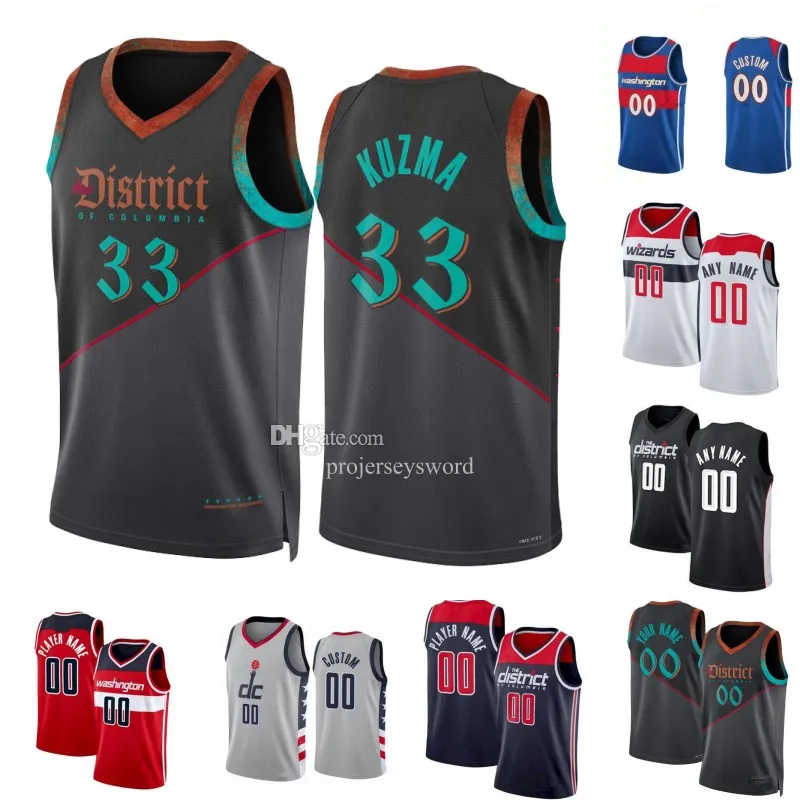 13 Poolekile Kuzma koszulki do koszykówki Waszyngons deni avdija czarodzieje Tyus Jones Corey Kispert Daniel Gafford Bilal Coulibaly Johnny Davis 2023 2024 City Jerseys