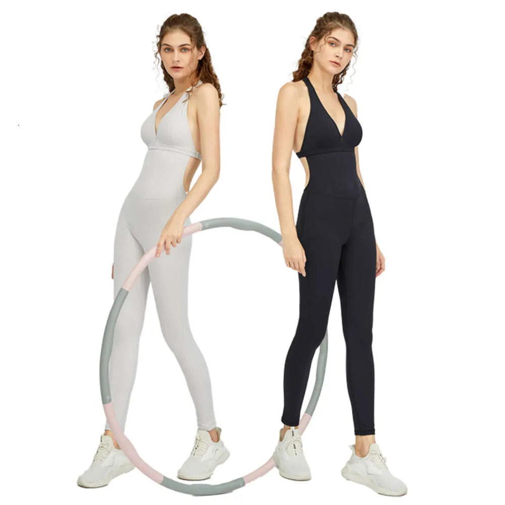 Lu Align Woman Gym Algin Damen-Overall, rückenfrei, sportlicher Anzug für Fitness, Kleidung, Sportbekleidung, Overalls, Sport, Workout, Activewear, Body, Fitnessstudio-Kleidung, Lemon Lady Gry S