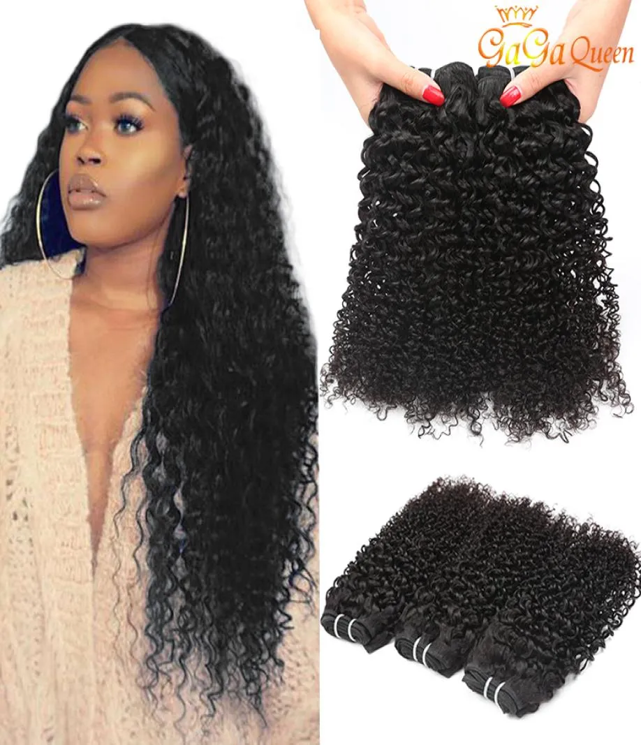 Indian Kinky Curly Virgin Human Hair Weavves Grade 9a Kurwiczne włosy Bundle Naturalny kolor Whole Indian Remy Hair5447838