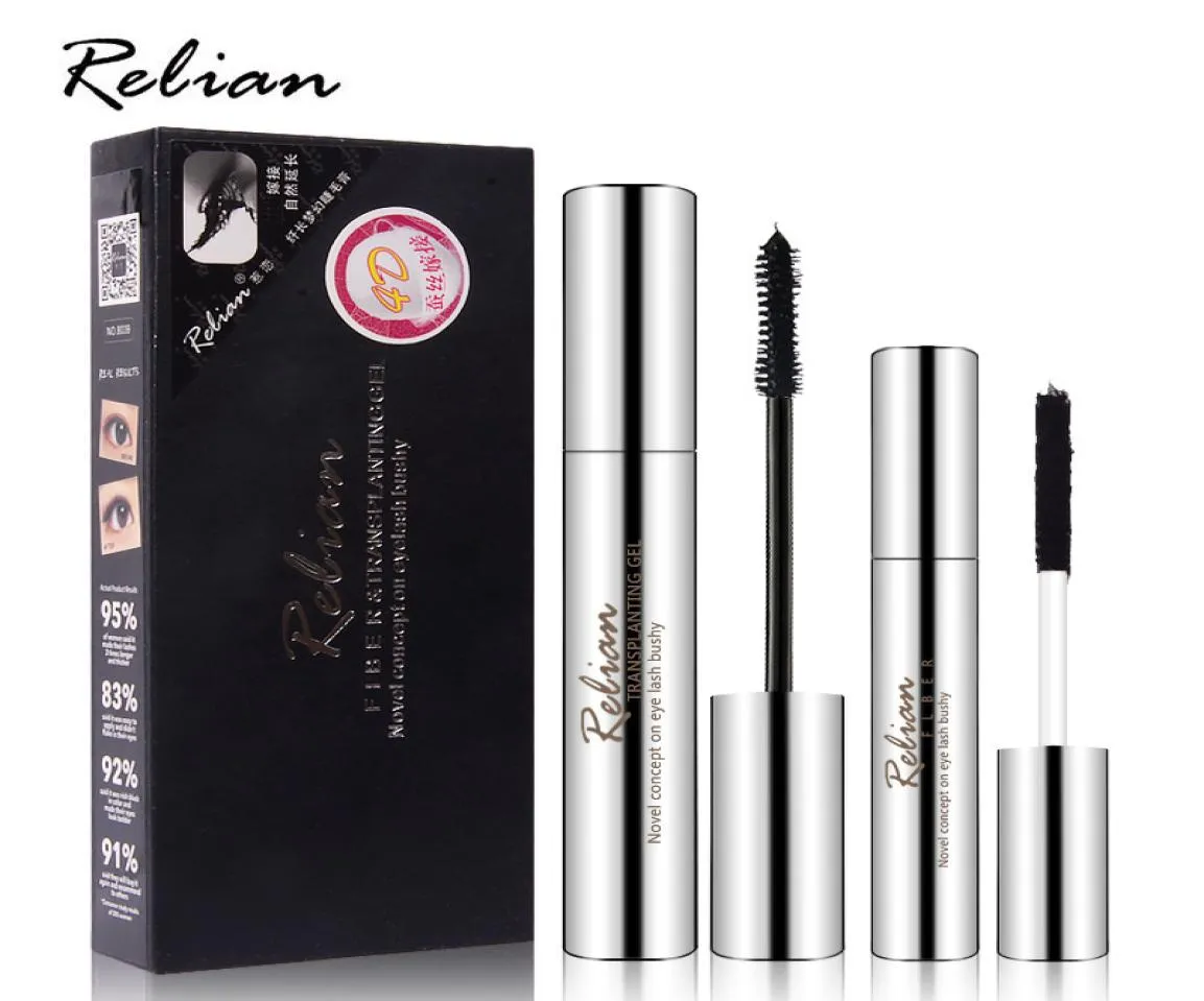 Nuovo marchio Makeup Relian 4D Black Silk Fibra Innesto Mascara Mascara impermeabile Long Long Classical Super Curling Masc3565801