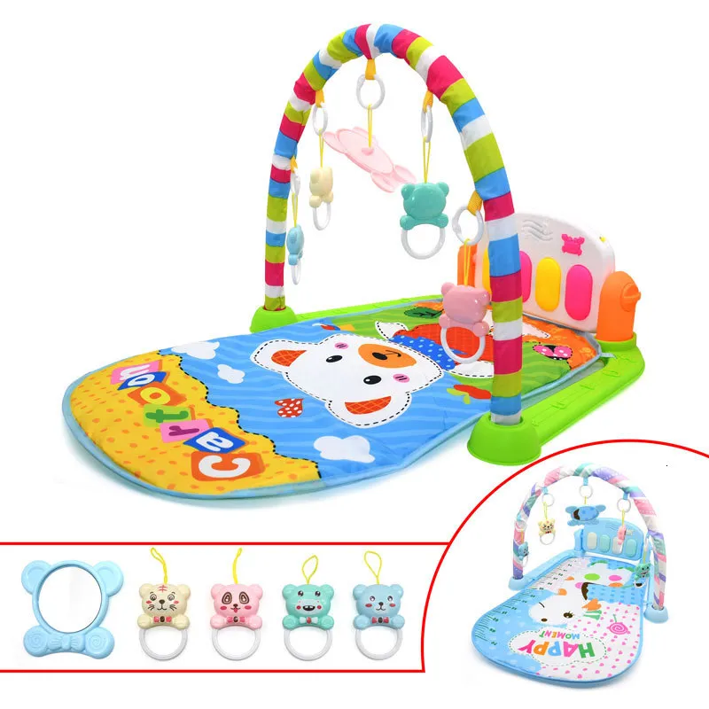 Play Mats Baby Floor Mat Music Rack Kids Play Rug Puzzle Carpet With Piano Keyboard Early Education Gym Crawling Game Playmat 230403