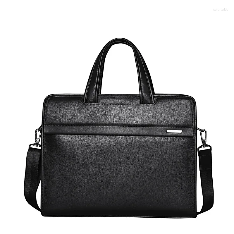 Aktentaschen Luxus Design Herren Aktentasche Echtes Leder Hochwertige Büro Business Handtaschen Tote Schulter Umhängetasche Computertasche