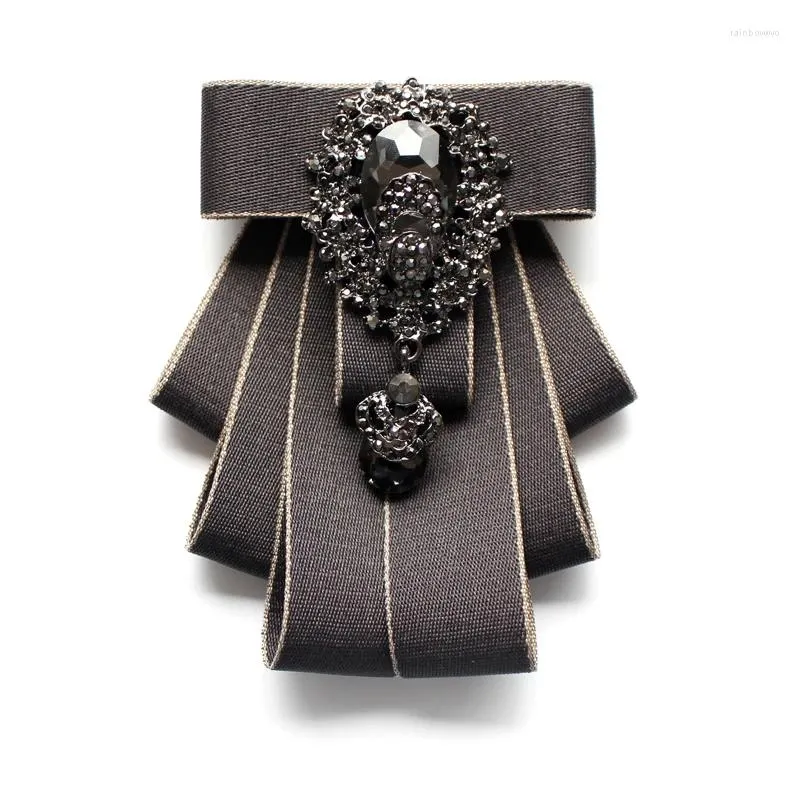 Ties di prua uomini britannici Collar da sposa Cravat Women Women Elastic Band Band cinghia Chic Lega Bling Rhinestone Ribbon Bowtie