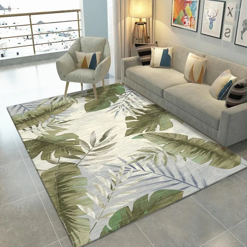 Tapis Tapis abstrait moderne salon simple motif de feuille canapé table basse tapis tapis mignon chambre couverture de chevet tapis de vestiaire