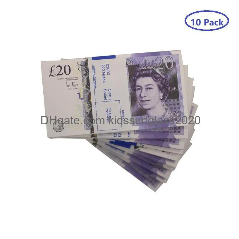 Novità Giochi Prop Gioco Soldi Copia Sterline britanniche Gbp 100 50 Note Extra Bank Strap Film Gioca a Fake Casino Po Booth per TV Music Video25 DhsvgPZ3U