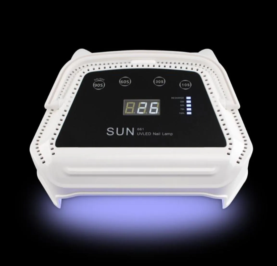 ネイルドライヤー充電式72W UV LEDランプジェルポリッシュホワイトライトネイル用プロフェッショナルコードレスドライヤーパワフルLEDマニキュア5564651