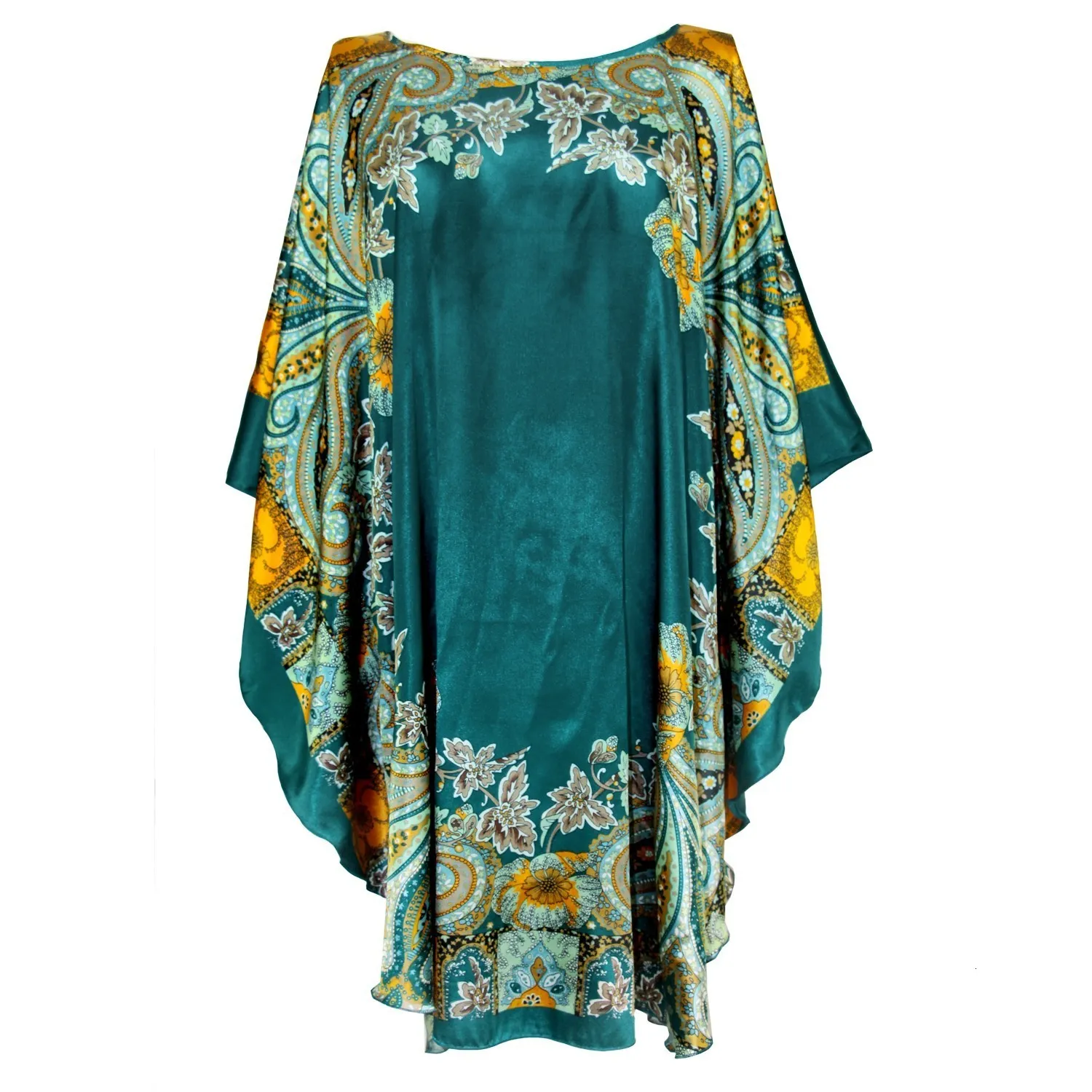 Kvinnor S Sleepwear Sexy Female Silk Rayon Robe Bath Gown Nightgown Summer Casual Home Dress Printed Loose Plus Size Nightwear Bathrobe 230404