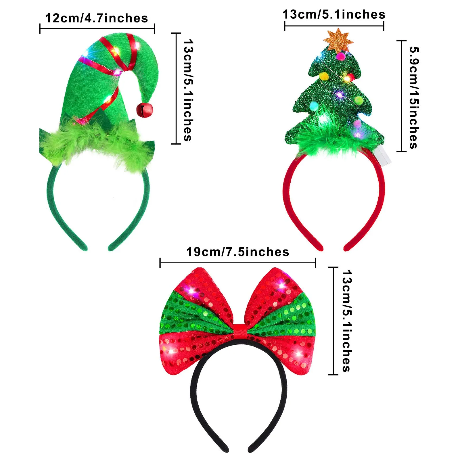 Świąteczne dekoracje LED opaski na głowę świąteczne kostium pałąk renifer bow elf kostiumy opaski do włosów na przyjęcie przychylność upuść zależność amekr