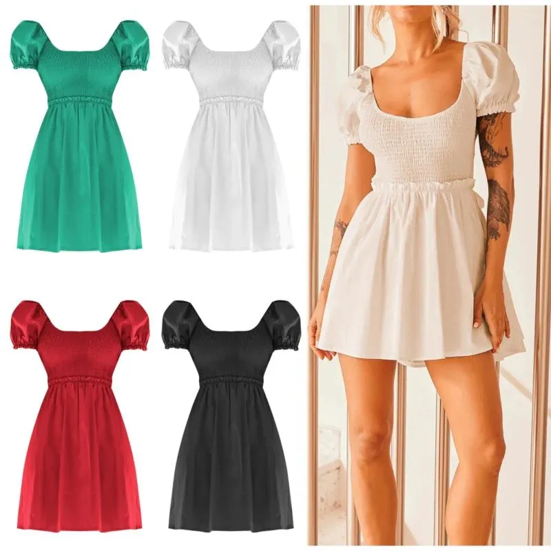 Casual Dresses Women's Dress Sexig snörning upp backless kjol veckad långärmad tunika för kvinnor