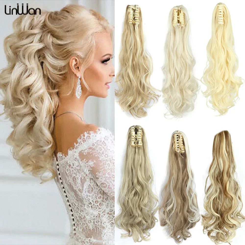 Claw Clip Ponytail Extension Synthetic 22 Inch Jaw... From  display picture 2