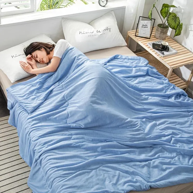 Mantas Manta de enfriamiento de verano Sensación de frío de doble cara Edredón de aire acondicionado Sofá de punto Colcha en la cama